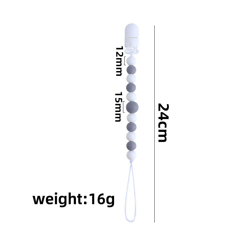 Nuevos suministros para bebés clip de pico de pato de plástico cuentas de silicona mordedor bebé juguetes molares chupete cadena anti-caída cadena