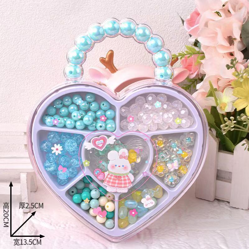 Caja de regalo de amor de cuentas DIY para niños juguetes hechos a mano juguetes creativos para niñas pulseras de cuentas para hacer juguetes de puzzle image 8