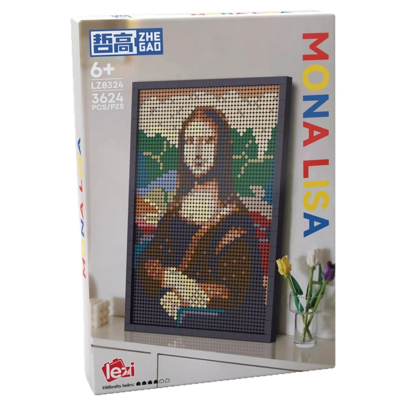 レゴクリエイティブアートシリーズの世界の有名な絵画モナリザの笑顔ピクセルビルディングブロック絵画装飾品と互換性があります。|undefined