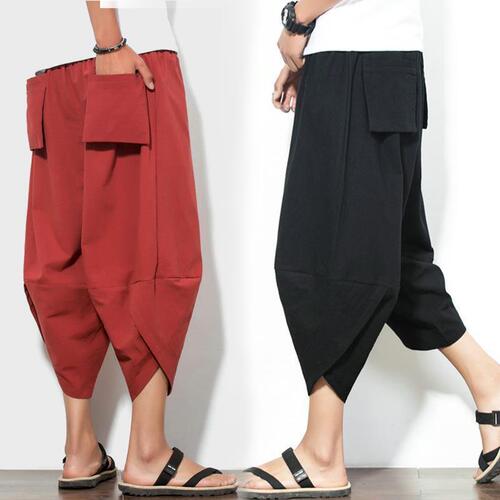 Thai elephant pants for men, Chinese-style, large size, 7-inch pants, trendy brand, Thai-style beach pants, Burmese Dai radish pants, shorts