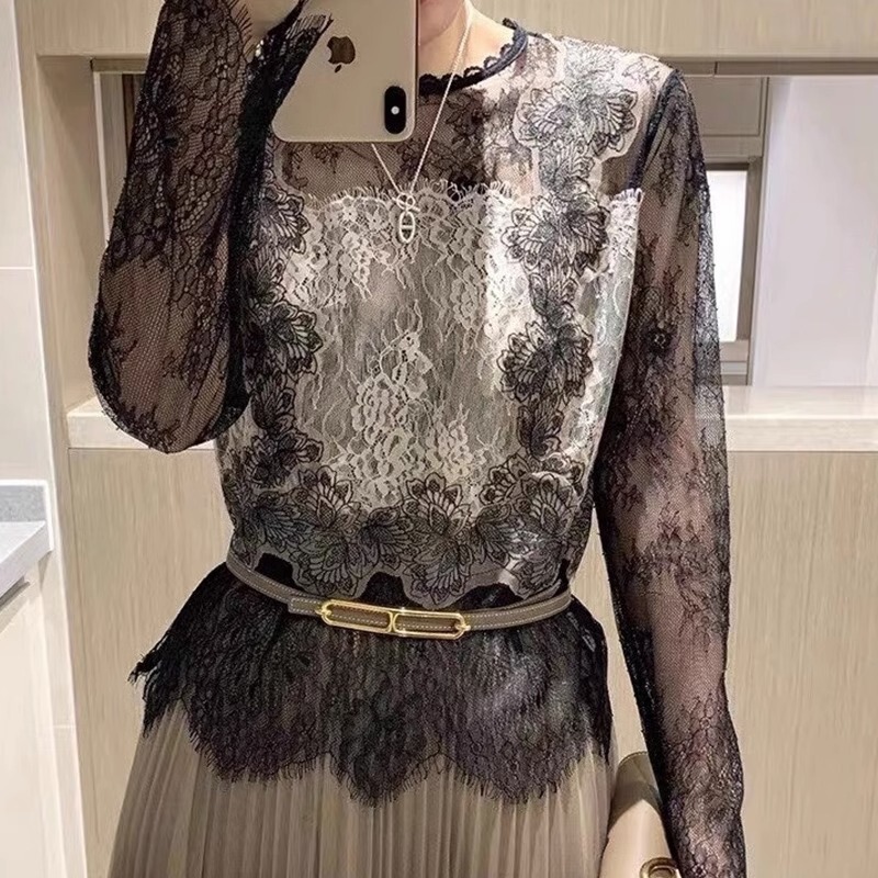 Shenzhen 25 New Style Nanyou Women's European Fashion Stylish Lace Top Base Shirt for Women Autumn and Winter Layering