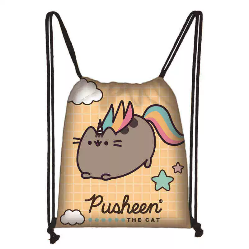 Рюкзак учебный Pusheen Fat Jimao с принтом периферийного типа, через стекло, зарубежная торговля, школьный рюкзак