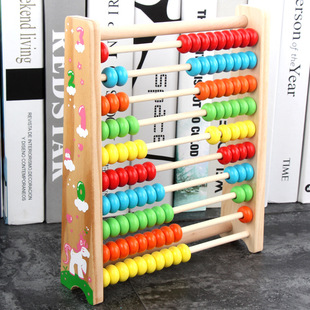 Ten-file Multifunctional Arithmetic Computing Rack Children's Intelligence Development Puzzle Enlightenment Mathematical Computing Wooden Abacus Early Education
