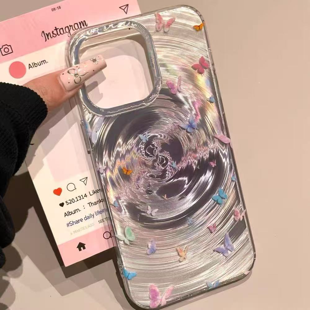 Ins Dream Flide Vortex Butterfly Apto iPhone16promax Apple 15/14p girl 15pro todo incluido