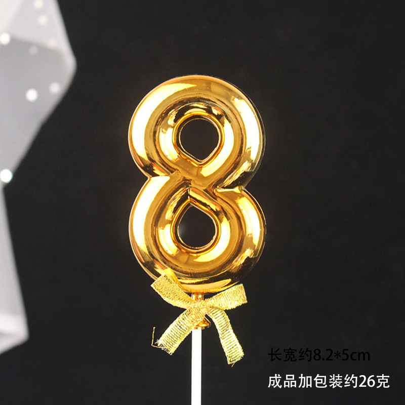 Decoración digital para pasteles 0-9, 3D oro/rosa, inserto para cumpleaños – Mayorista de Yiwu image 18