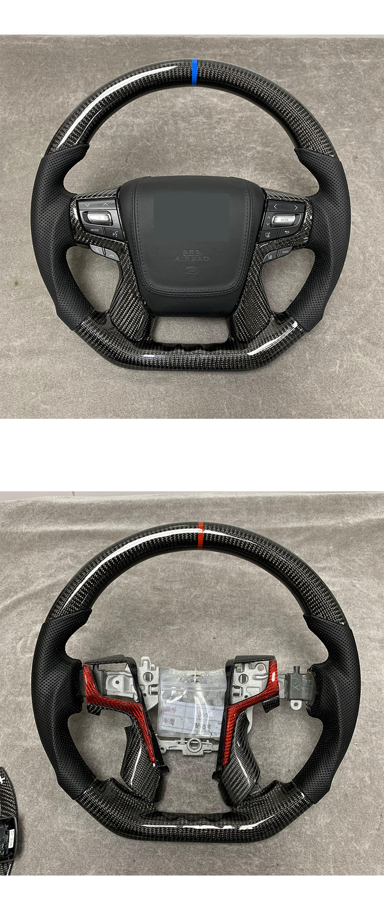 Suitable for Toyota Lc200 Land Cruiser Crown Prado Land Cruiser Car Carbon Fiber Steering Wheel Assembly Modification