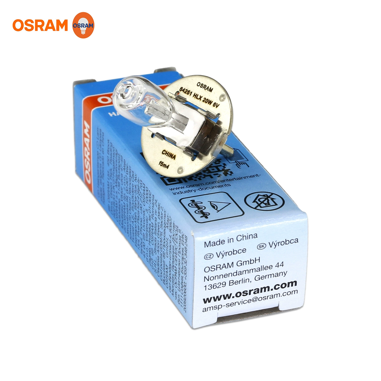 Osram, лампа для микроскопа, источник света, легкое оборудование, 6 В, 20 Вт, 6 В, 20 Вт, оптика