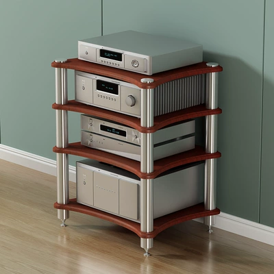 Nails Amplifier Rack Equipment Cabinet — Electric car big tripod - four-layers-of-teak-color