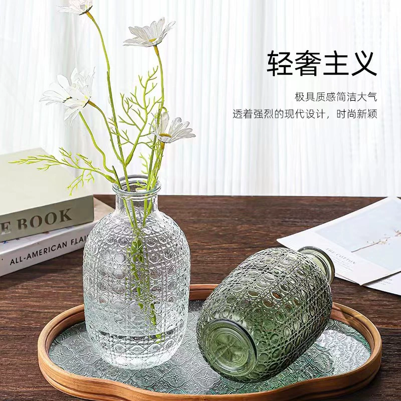 Оптовая продажа новый китайский стиль стеклянная ваза ins ветер гостиная столешница водная гидропонная ваза креативная декоративная ваза