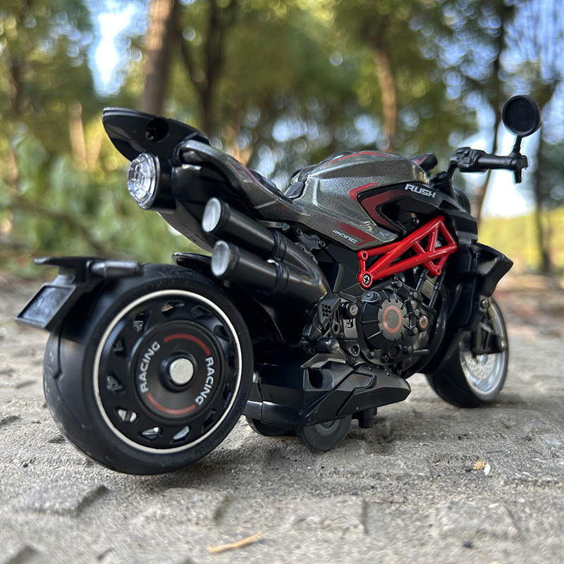 Coche de policía de juguete para niños coche de aleación con música ligera simulación motocicleta juguete para niños regalo de cumpleaños