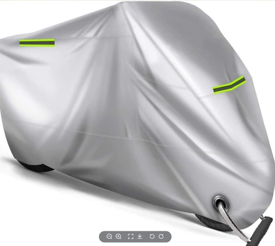 Motorcycle Cover, Rainproof and Sunproof, Thickened 190t Silver-Coated, for Electric Vehicles and Bicycles, Exclusively for Cross-Border Sales, Supports Label Customization (Car clothing) - 190t-silver-xl23095125cm