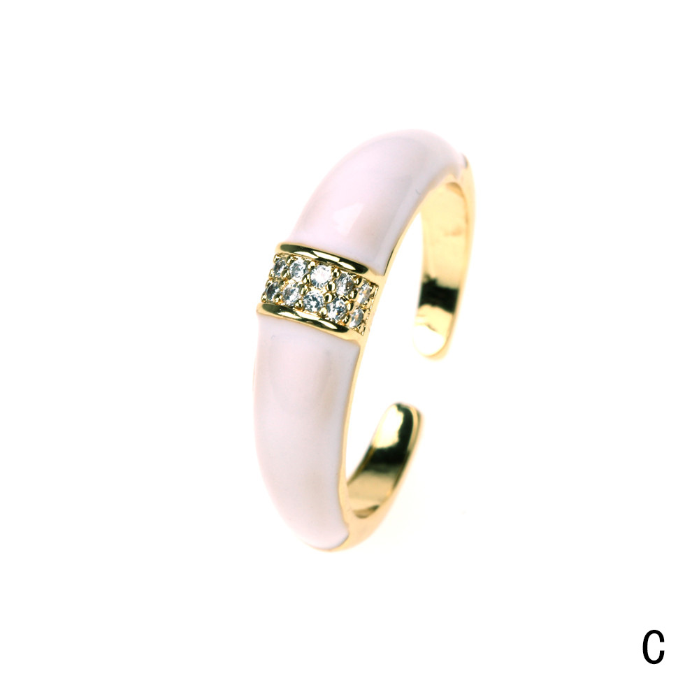 Ornament Wholesale New Zircon Copper Ring Female Normcore Style Ring European And American Personalized Index Finger Knuckle Ring Tide display picture 7