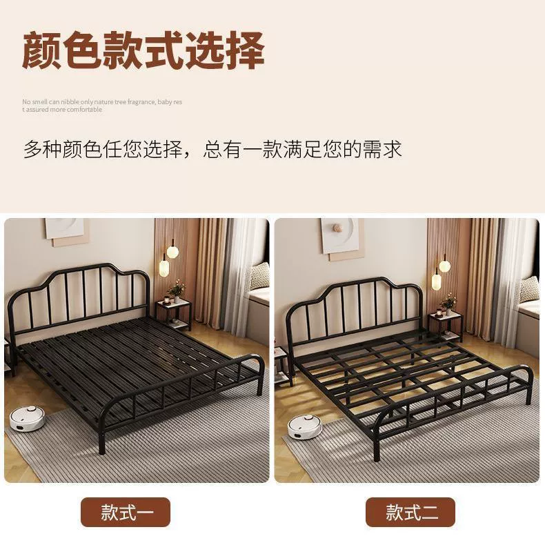 Кованая кровать Современная минималистская экономичная 1,5 м Двойной 1,8 м Детская железная кровать Аренда дом Европейская односпальная кровать 1 м