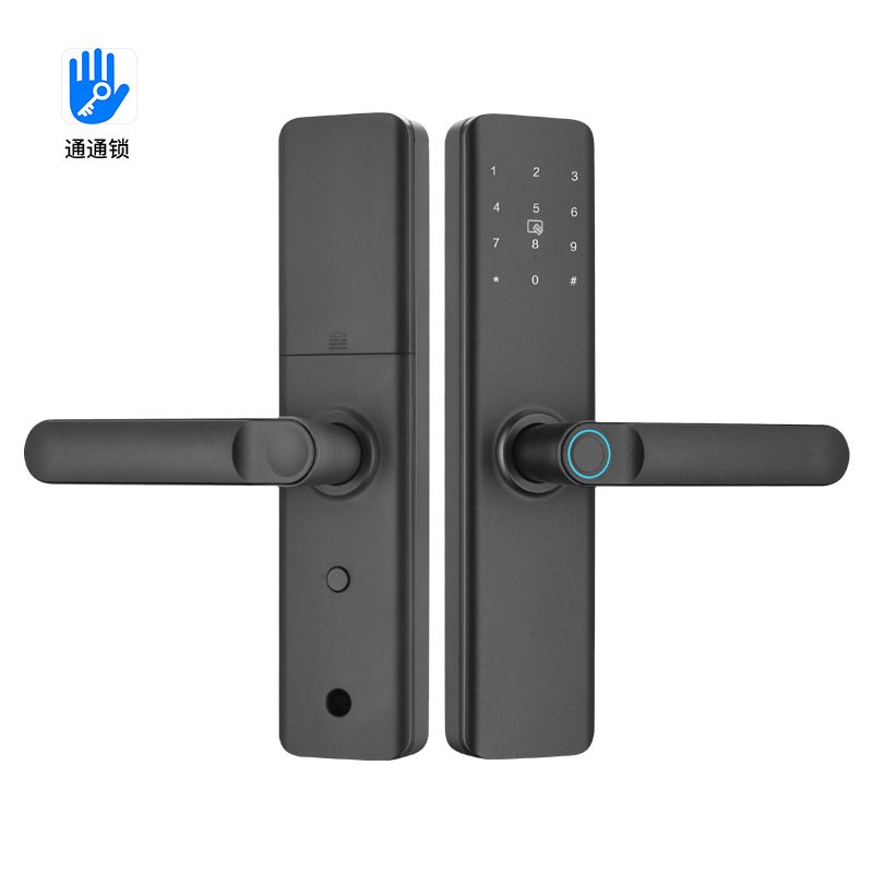 Cerradura Inteligente de Huella Digital y Contraseña en Aleación de Aluminio para Puerta Interior de Oficina y Dormitorio