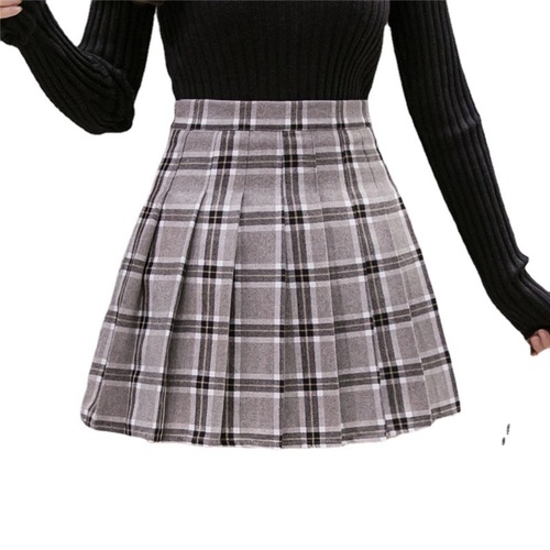 Plaid college JK student mini skirt exposed lattice pleated hight waist short skirt children bust skirt
