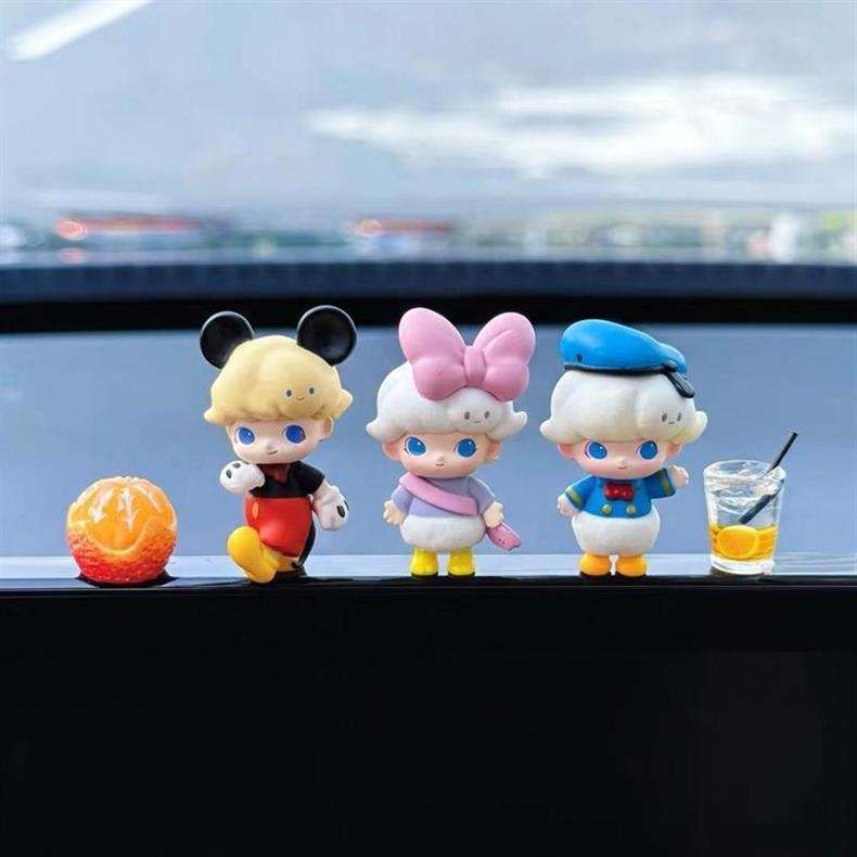 Bubble Mart Car Screen Decoration Car Dashboard Display Car Dimoo Interior Decoration Accessories for Women