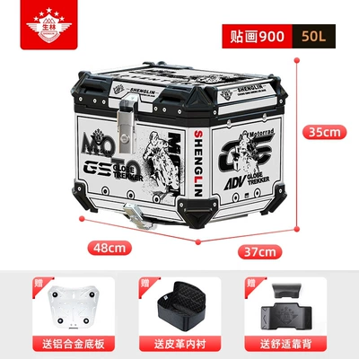 Motorcycle trunk: Trunk GW General Split Line - 50l900-stickersliningaluminum-bottom-plate-backrest