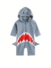 U 24417 Cartoon Shark Kids Swimsuit ��ͨ����Ӿ�� �羳ŷ����