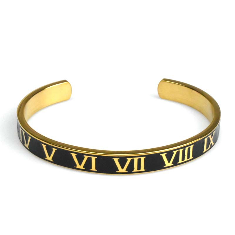 Drip oil opening Roman bracelet golden color