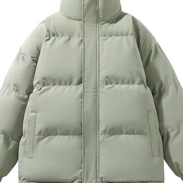 Collared down cotton jacket for men and women, new winter style, fleece-lined, thickened, loose fit, plus size, couple's cotton coat