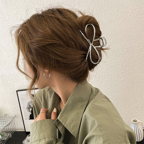 Bowknot hairpin female head hair grab clamp large-sized go shark clip hair accessories