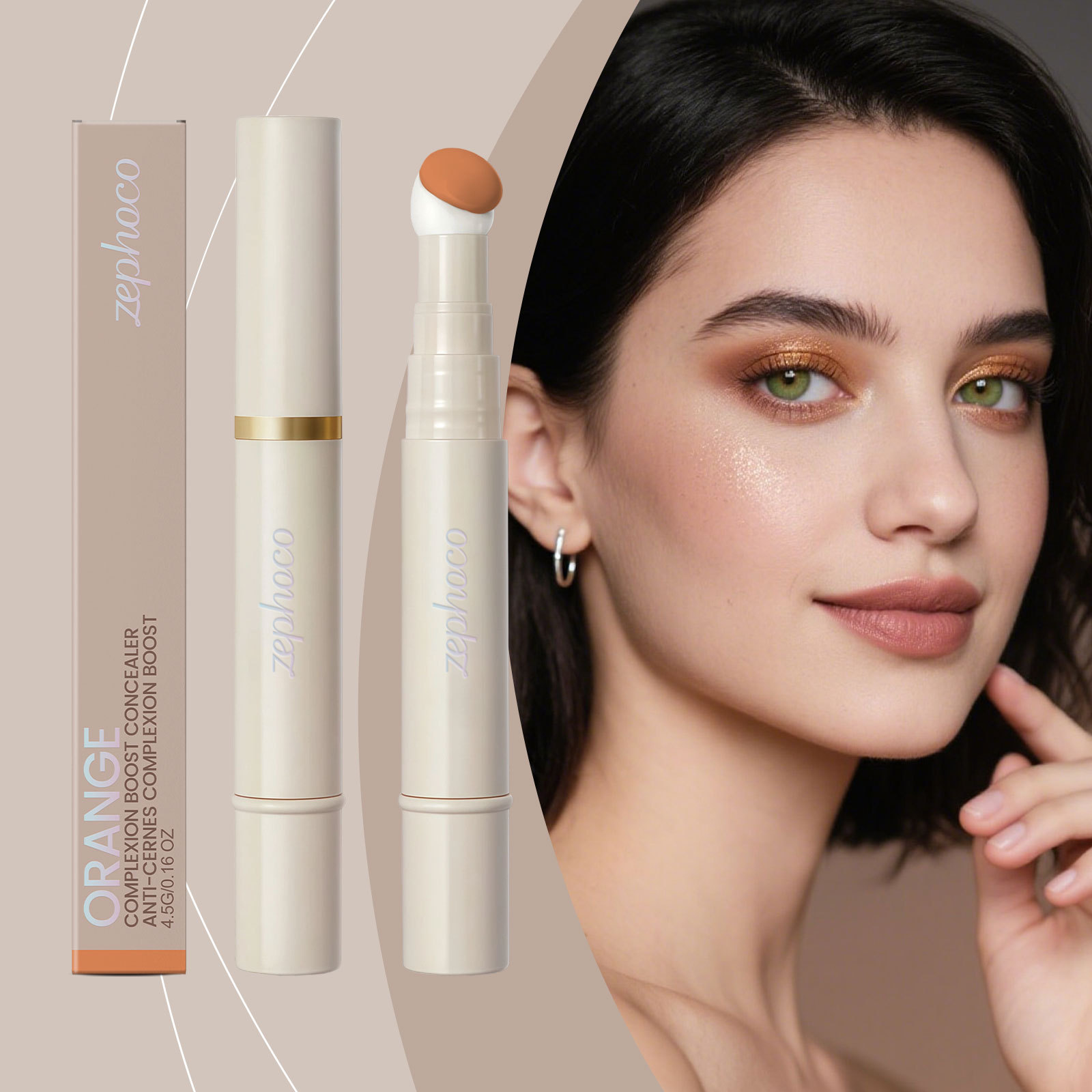 Zephoco Color-Correcting Concealer Pen Series, Smooth Texture, Multi-Color Skin Tone Correction, Covers Blemishes, and Blends Naturally