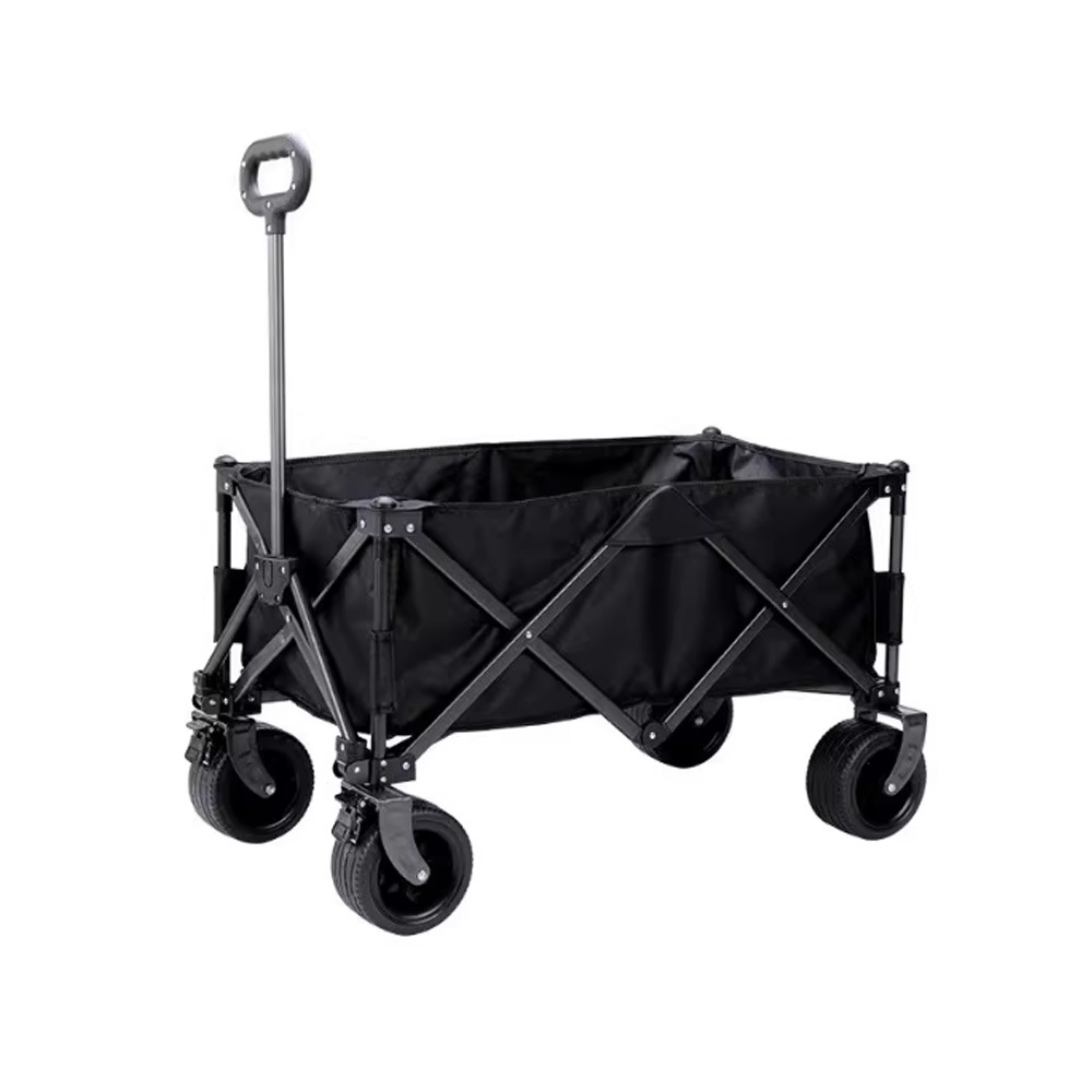 Compact Folding Camping Trolley All Terrain Four Wheel Pull Cart_voghion.com