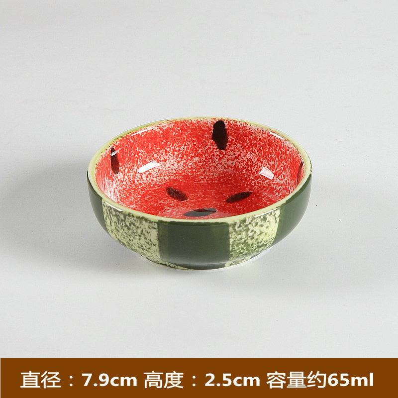 3.1inch 손으로 그린 수박 그릇 모양의 맛 접시/조각