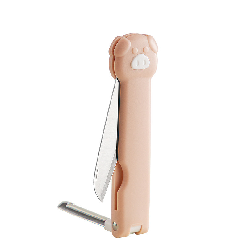 Cuchillo de frutas plegable creativo portátil de melón y frutas para cocina cuchillo de peeling multifuncional dos en uno artefacto mágico
