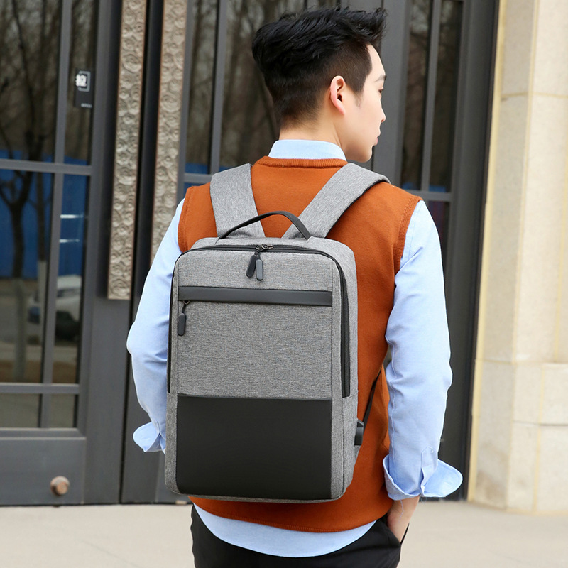 跨境批发亚马逊新款时尚休闲双肩包男 大容量商务电脑包 学生书包