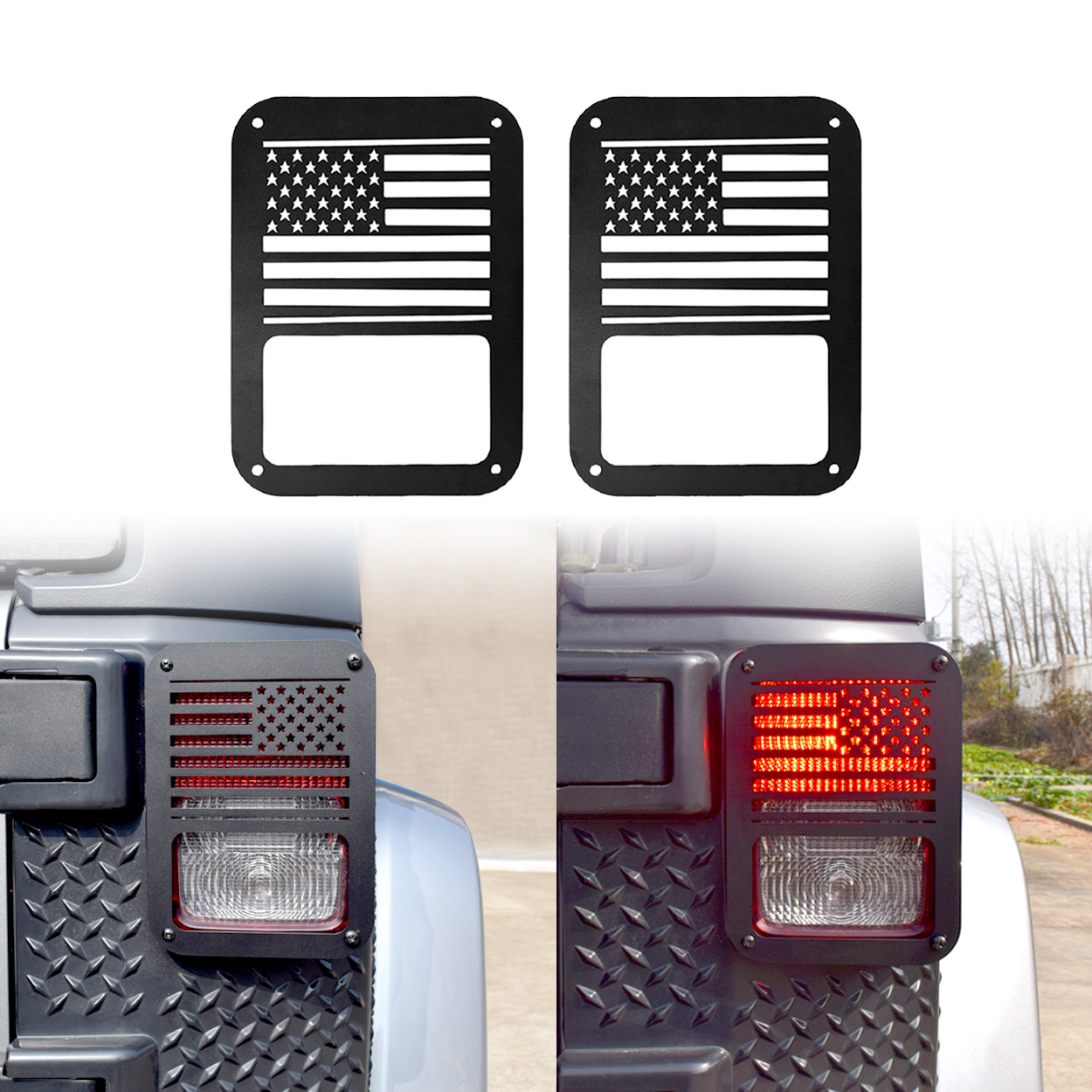 Cross-Border Applicable 2007-2018 Jk Car Tail Lens (American Flag) Taillight Cover Modification Factory Wholesale