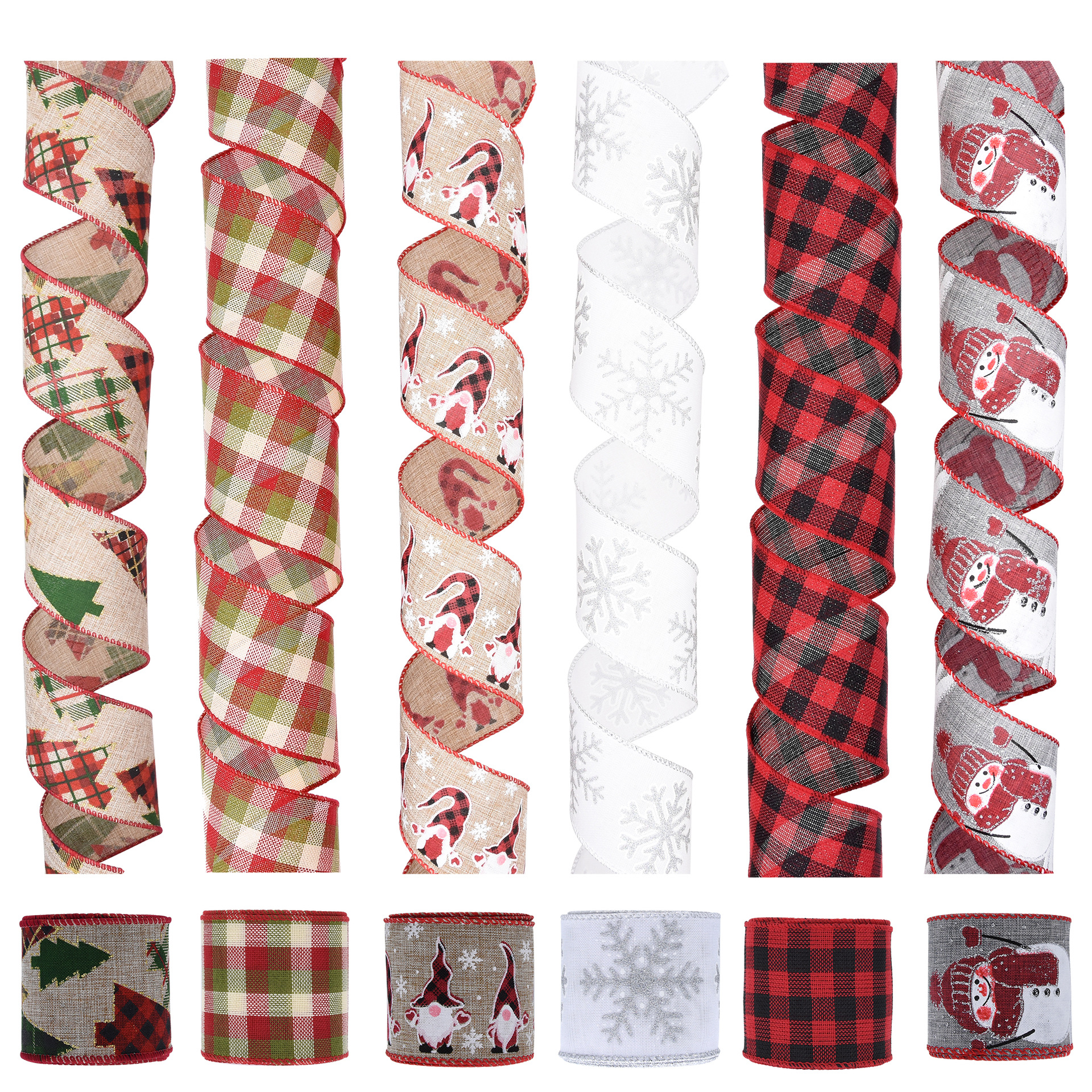 Europa y América Amazon nueva Navidad cinta cáñamo rollo guirnalda material decorativo copo de nieve ELK viejo traje en stock