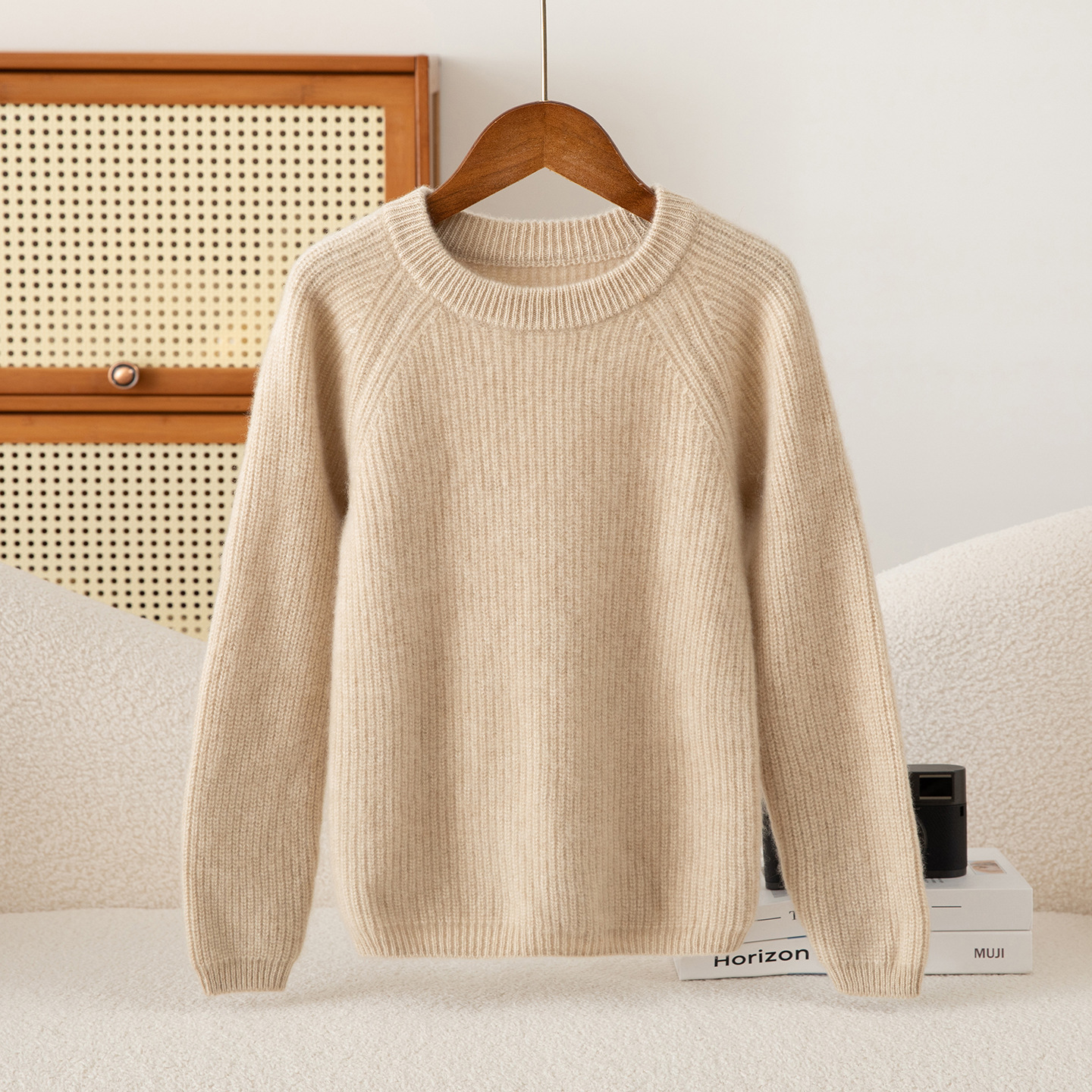 Selected high-quality cashmere children's raglan knit pure cashmere sweater, baby base layer, boys' and girls' thick knit sweater