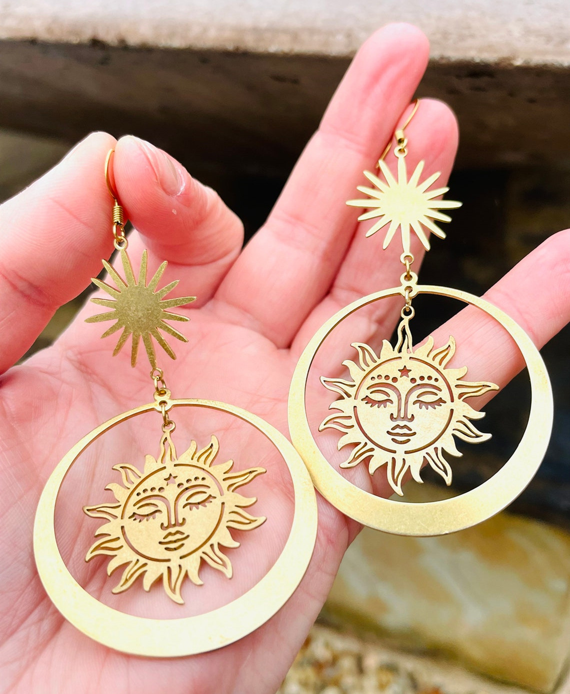 Fashion Sun Metal Women's Drop Earrings 1 Pair display picture 1