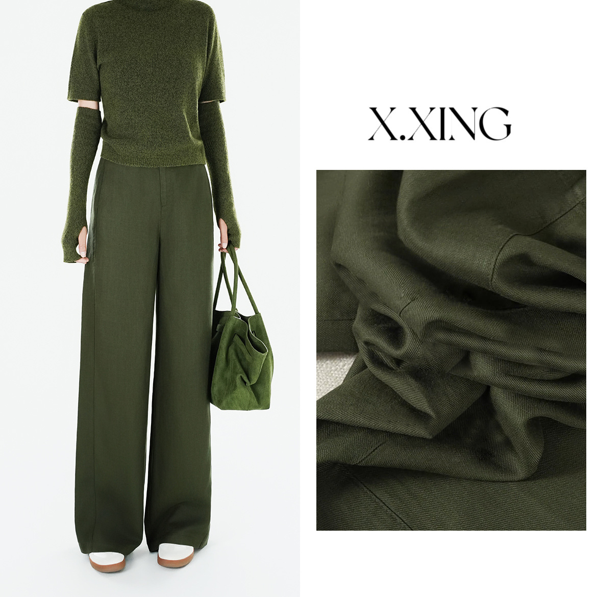 Women's Summer Thin Pants, Cool Tencel Linen Wide-Leg Pants, High-End Old Money Style, Casual High-Waisted Long Pants, Cotton and Linen
