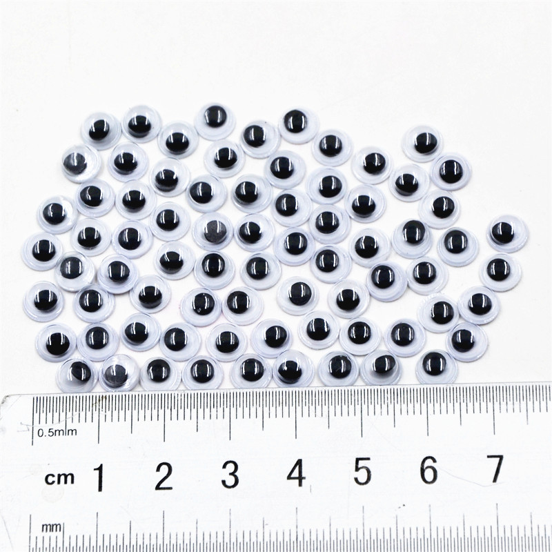 Venta directa de fábrica actividad de la banda de ojos adhesivo al por mayor DIY accesorios de juguete negro y blanco color pestañas animal bead pegatinas