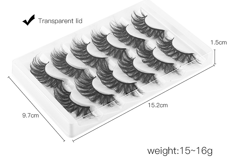 Mode Curling Dicken Imitation Nerz Haar Pfropfen Falsche Wimpern 6 Pairs Großhandel display picture 4