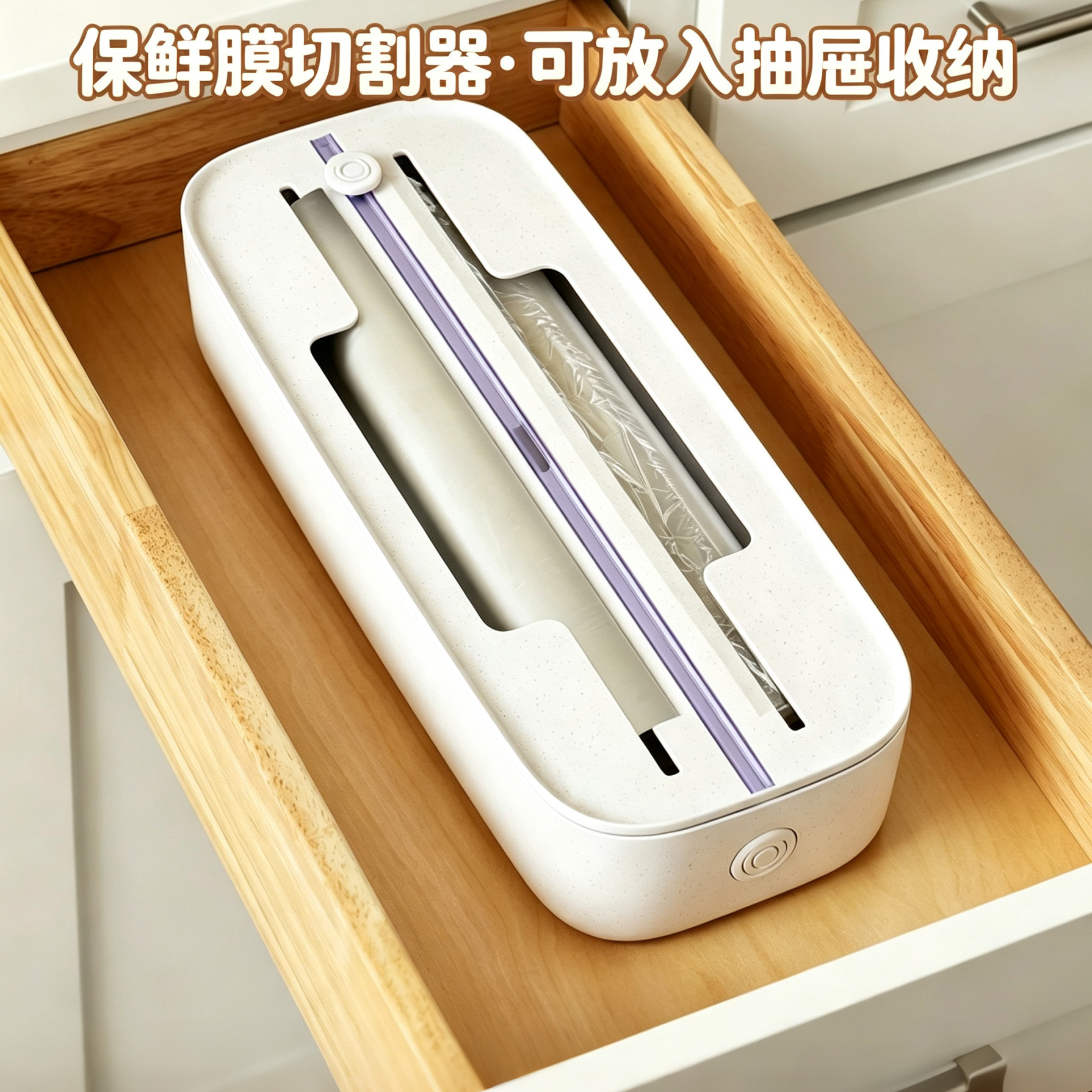 Drawer type Plastic Wrap cutter household divider adjustable storage cutting box creative kitchen supplies tools