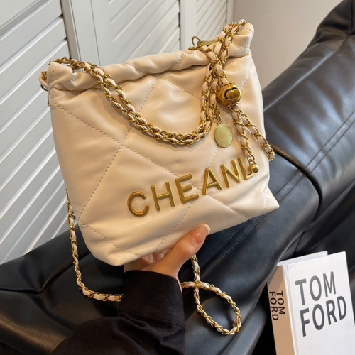 Ladies' Summer 2024 New Arrival Chanel Style Polka Dot Chain Strap Tote Bag - Trendy Fashion, High Quality, Large Capacity Water Bucket Bag