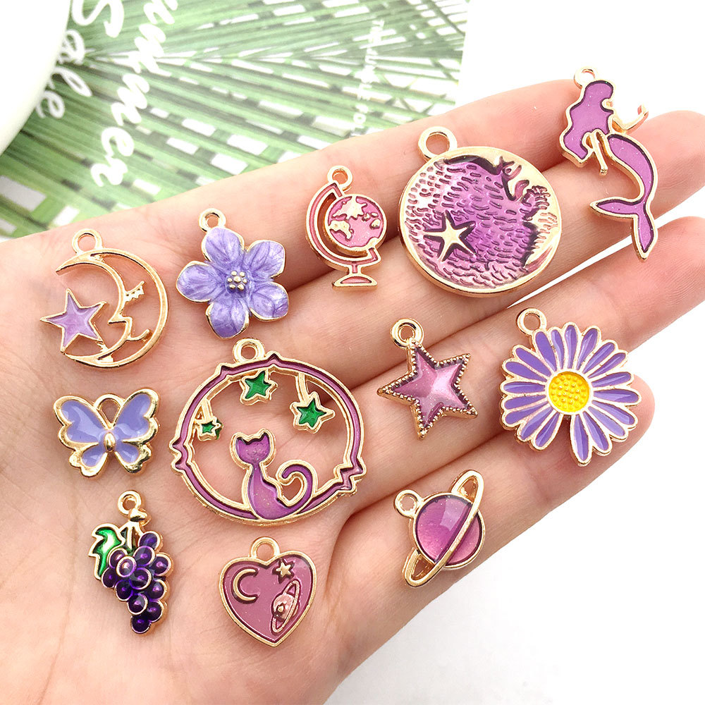 1 Piece Alloy Moon Unicorn Flower Pendant DIY Jewelry Accessories Earrings Necklace display picture 12