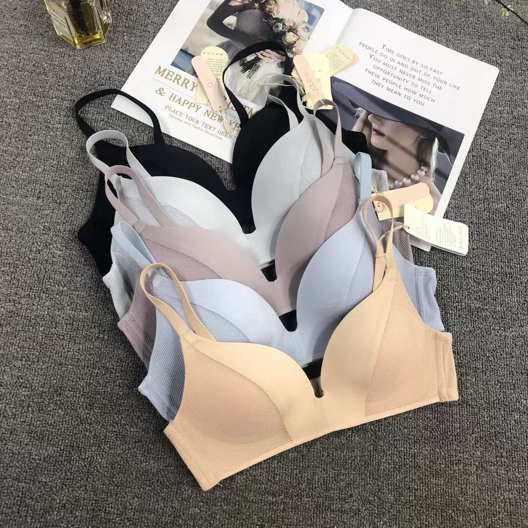 Exterior solo nuevo brillante ropa interior sin costuras medio grueso de alta calidad se reunieron multi-color multi-tamaño sujetador inalámbrico al por mayor