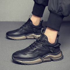Men's Shoes 2024 New Autumn Soft Leather Versatile Men's Casual Shoes Trendy Shoes Men Height Increasing Fashion Sports Leather Shoes Men