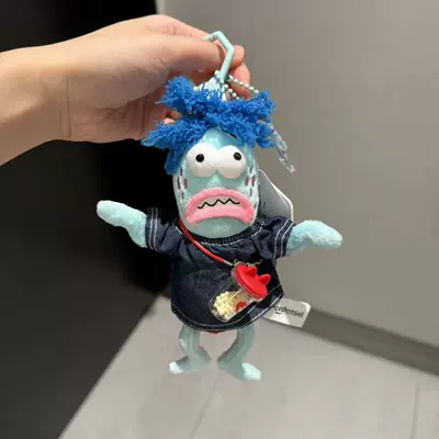 Pluş açarlıqlar Authentic Bikini Bottom Resident - denim-skirt-panicked-fish-small-pendant-genuine-authorization