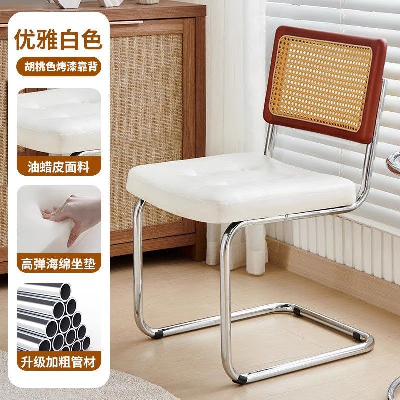 Sillas de caña de tela flexible sillas de comedor de diseño de hogar nórdico simples sillas de comedor de café en línea sillas medievales casuales de hotel image 10
