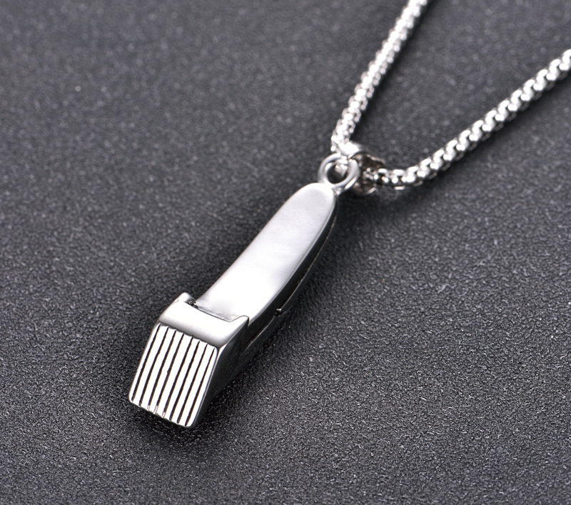 Solid Color Pattern Retro Punk Solid Color Titanium Steel Stoving Varnish Men's Pendant Necklace Men Pendant Necklaces