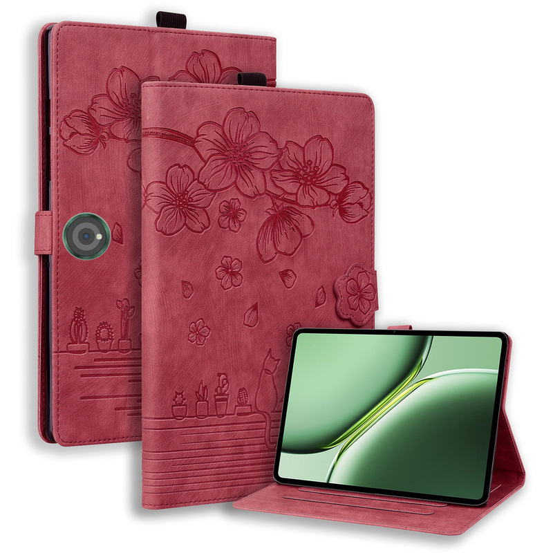 Suitable for Samsung Galaxy Tab A9 Comic Cherry Blossom Cat Embossed Card Flat Protective Cover Suitable for Samsung Galaxy Tab A9 Comic Cherry Blossom Cat Embossed Card Flat Protective Cover