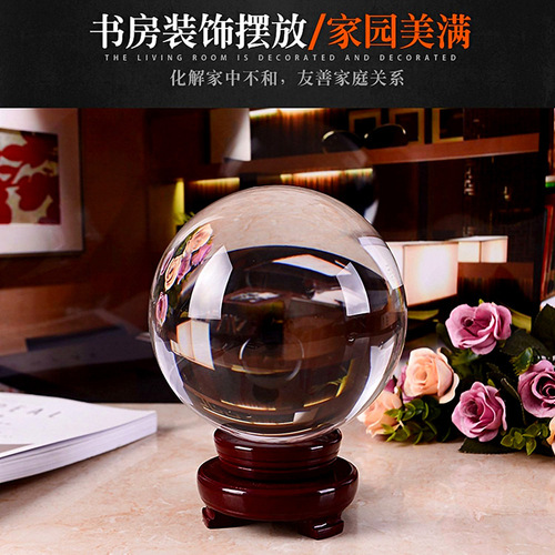 White transparent glass crystal ball feng shui decorative ornaments home accessories living room office photo photography props