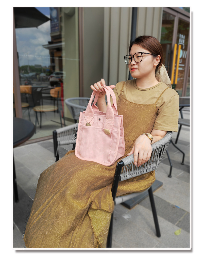 Japanischer Canvas Lunch Beutel Für Damen Robuste Henkeltasche_voghion.com