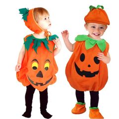 越境ハロウィン子供かぼちゃ親子衣装かぼちゃ赤ちゃん服セットコスプレ服赤ちゃんスタイル演出