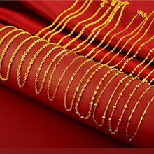 代发越南沙金女士项链 水波链肖邦链 链子金店同款